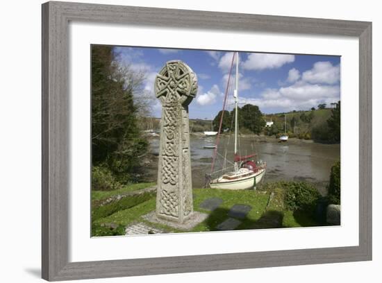 Celtic Cross, St Just in Roseland, Cornwall-Peter Thompson-Framed Photographic Print