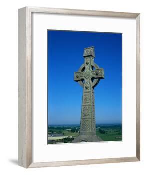 Celtic Cross with Knotted Desings, 7th Century, Ireland-Claire Rydell-Framed Photographic Print