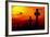 Celtic Crosses Silhouetted at Sunset-Carl Purcell-Framed Photographic Print