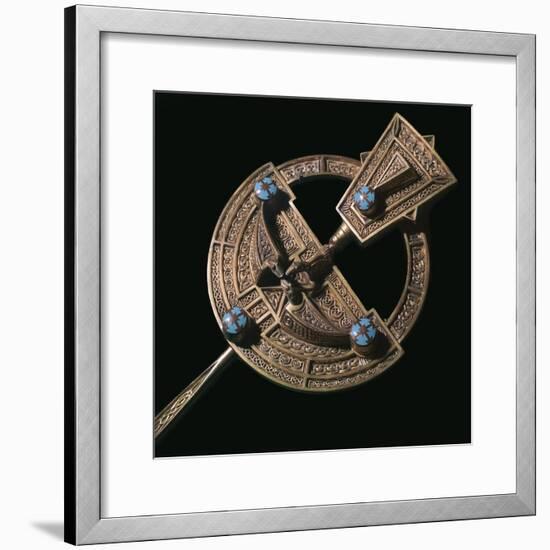 Celtic gilt-silver brooch, 8th century. Artist: Unknown-Unknown-Framed Giclee Print