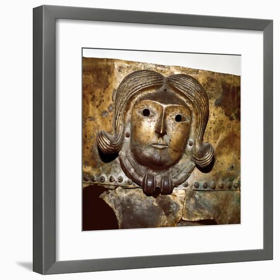 Celtic human head on Bronze cauldron, Rynkeby Bog, Denmark, 4th century BC. Artist: Unknown-Unknown-Framed Giclee Print