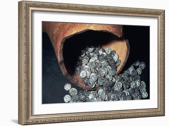 Celtic silver coins from a hoard. Artist: Unknown-Unknown-Framed Giclee Print