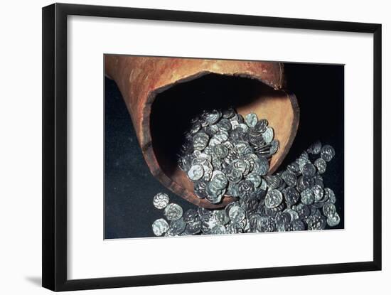 Celtic silver coins from a hoard. Artist: Unknown-Unknown-Framed Giclee Print
