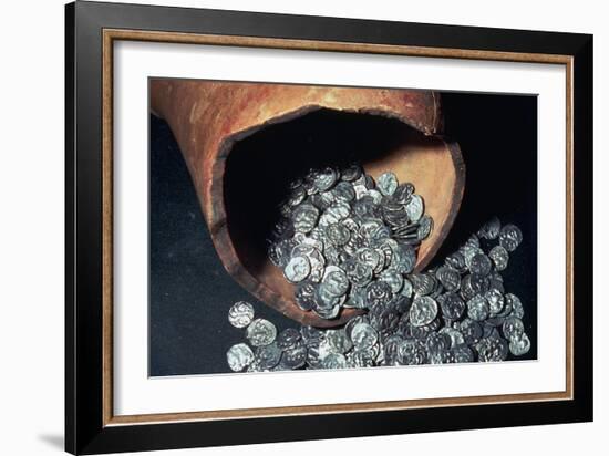 Celtic silver coins from a hoard. Artist: Unknown-Unknown-Framed Giclee Print