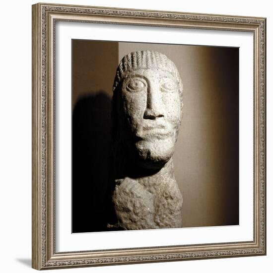 Celtic stone head, Salzburg, Austria, 1st century BC - 1st century. Artist: Unknown-Unknown-Framed Giclee Print