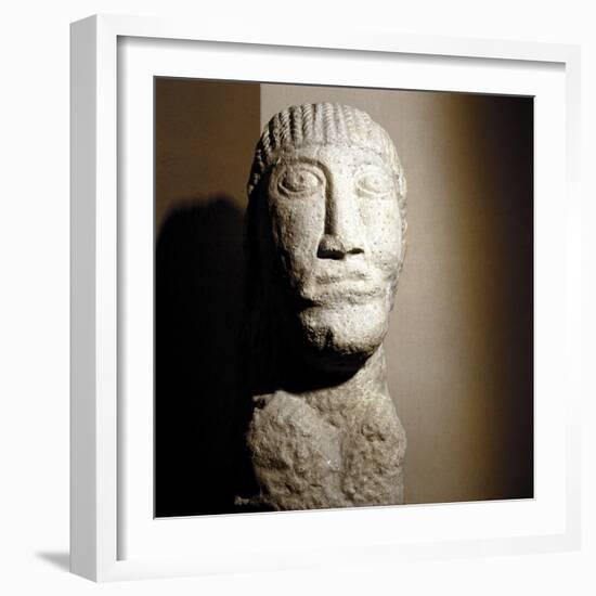 Celtic stone head, Salzburg, Austria, 1st century BC - 1st century. Artist: Unknown-Unknown-Framed Giclee Print