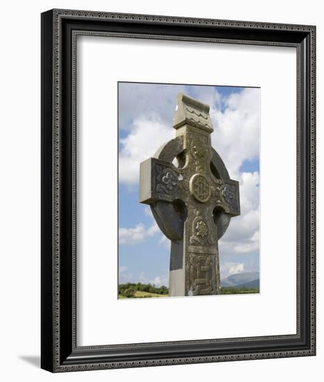 Celtic Style Cross, Graveyard at Burrishoole Abbey, Near Newport, County Mayo, Connacht, Ireland-Gary Cook-Framed Photographic Print