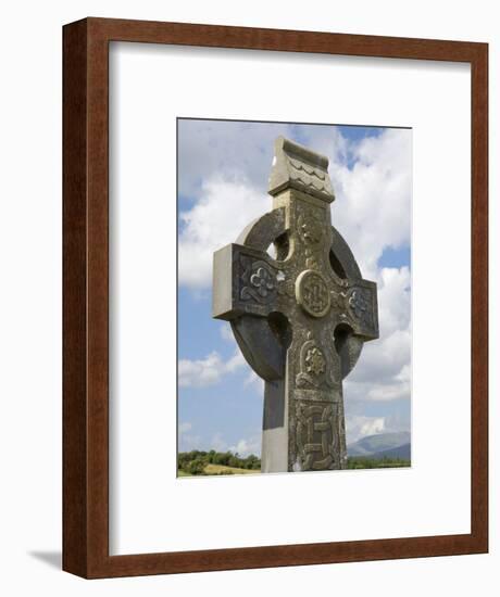 Celtic Style Cross, Graveyard at Burrishoole Abbey, Near Newport, County Mayo, Connacht, Ireland-Gary Cook-Framed Photographic Print