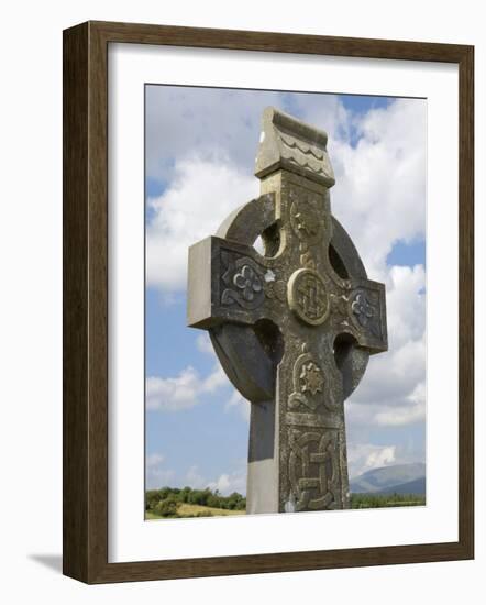 Celtic Style Cross, Graveyard at Burrishoole Abbey, Near Newport, County Mayo, Connacht, Ireland-Gary Cook-Framed Photographic Print
