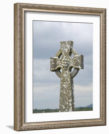 Celtic Style Cross in Graveyard, Connacht, Republic of Ireland (Eire)-Gary Cook-Framed Photographic Print