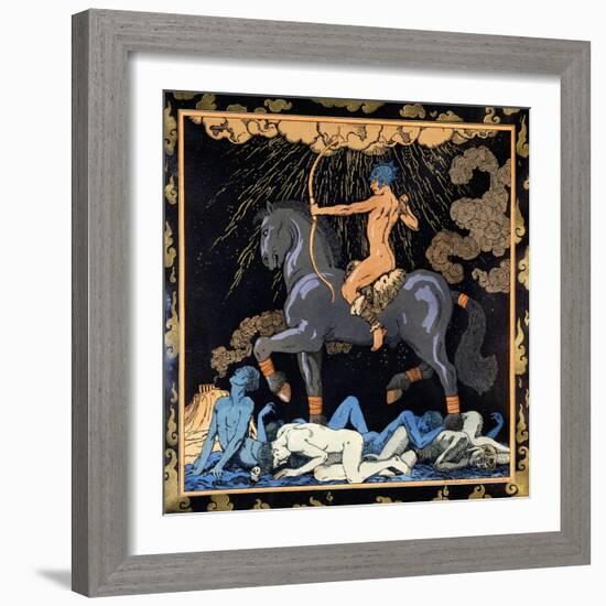 Celui Qui Monte Le Cheval Noir, C.1917-1920-Georges Barbier-Framed Giclee Print