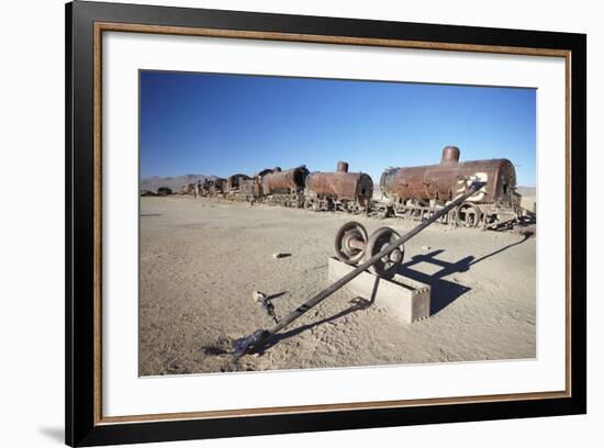 Cemeterio de Trenes (Train Cemetery), Uyuni, Potosi Department, Bolivia, South America-Ian Trower-Framed Photographic Print