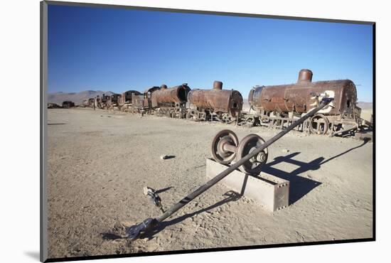 Cemeterio de Trenes (Train Cemetery), Uyuni, Potosi Department, Bolivia, South America-Ian Trower-Mounted Photographic Print