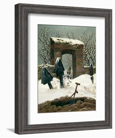 Cemetery in the Snow, 1826-Caspar David Friedrich-Framed Giclee Print