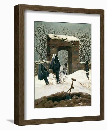 Cemetery in the Snow, 1826-Caspar David Friedrich-Framed Giclee Print