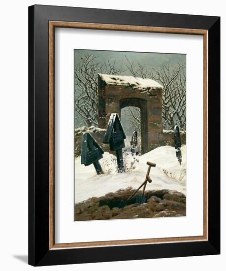 Cemetery in the Snow, 1826-Caspar David Friedrich-Framed Giclee Print