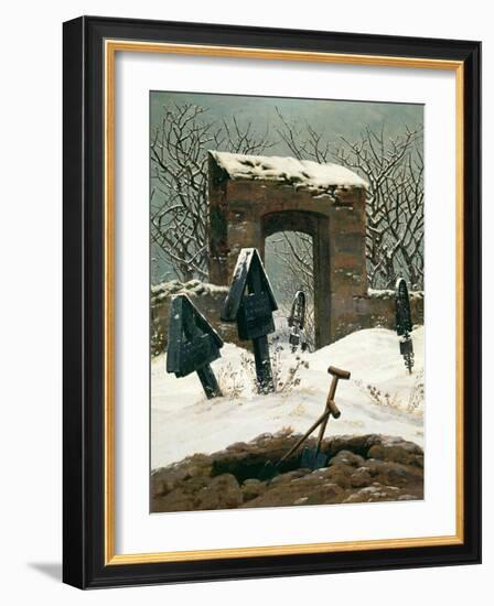 Cemetery in the Snow, 1826-Caspar David Friedrich-Framed Giclee Print