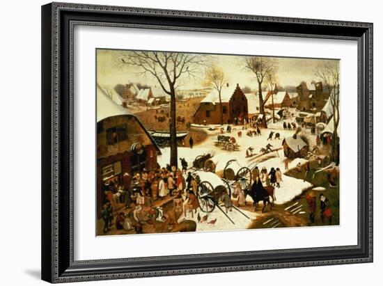 Census at Bethlehem, C.1566 (Oil on Panel)-Pieter Bruegel the Elder-Framed Giclee Print