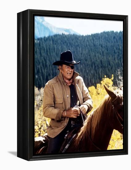 Cent Dollars pour un Sherif TRUE GRIT by Henry Athaway with John Wayne, 1969 (photo)-null-Framed Stretched Canvas