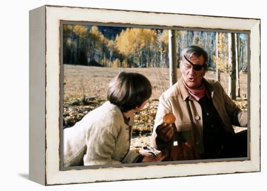 Cent Dollars pour un Sherif TRUE GRIT by Henry Athaway with John Wayne and Kim Darby, 1969 (photo)-null-Framed Stretched Canvas