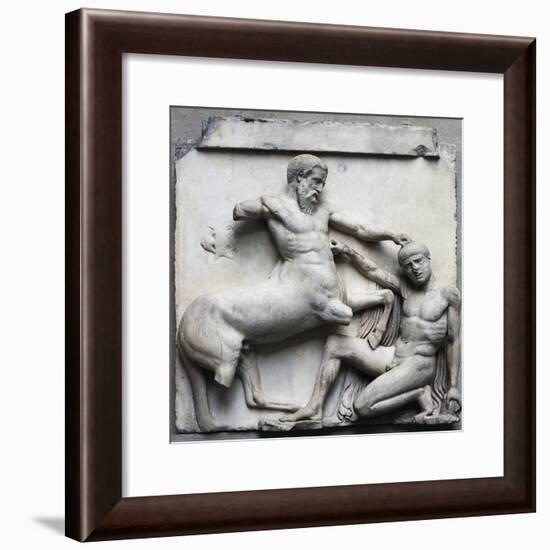 Centauromachy Scene, Metope 30 on South Side of Parthenon, 447-433 BC Greek Civilization-null-Framed Giclee Print