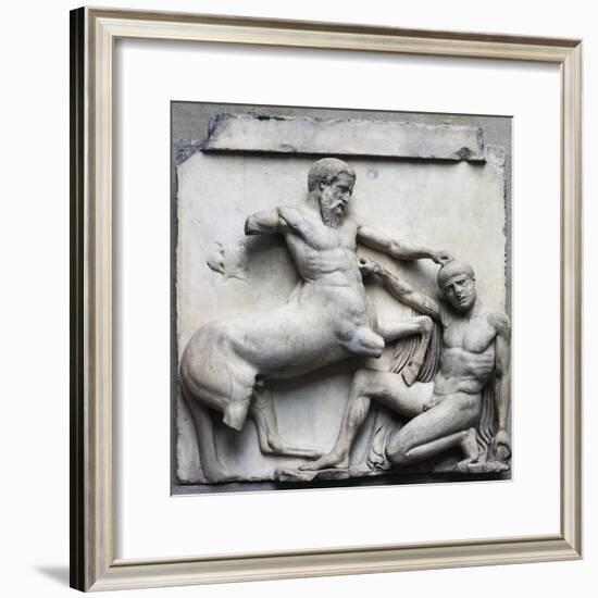 Centauromachy Scene, Metope 30 on South Side of Parthenon, 447-433 BC Greek Civilization-null-Framed Giclee Print