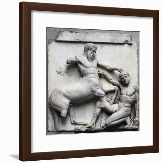 Centauromachy Scene, Metope 30 on South Side of Parthenon, 447-433 BC Greek Civilization-null-Framed Giclee Print