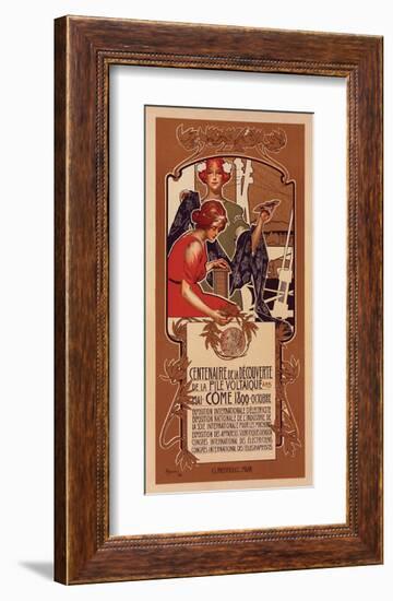 Centenaire de la Pile Voltaique-Adolfo Hohenstein-Framed Art Print