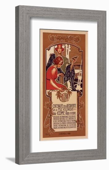 Centenaire de la Pile Voltaique-Adolfo Hohenstein-Framed Art Print