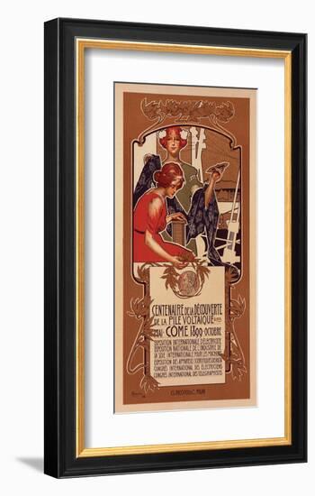 Centenaire de la Pile Voltaique-Adolfo Hohenstein-Framed Art Print