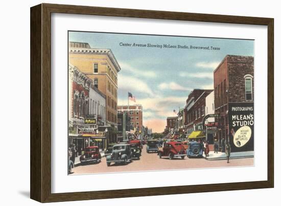 Center Avenue, Brownwood-null-Framed Art Print