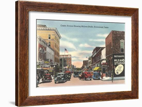 Center Avenue, Brownwood-null-Framed Art Print