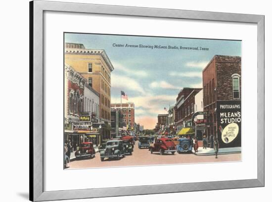 Center Avenue, Brownwood-null-Framed Art Print