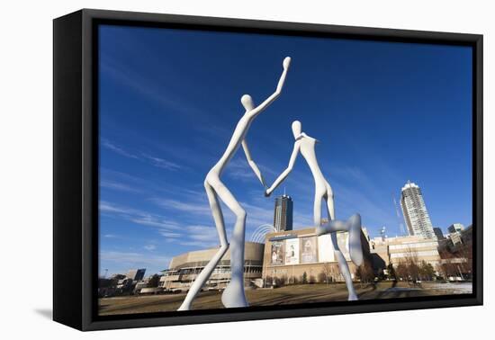 Center for Performing Arts, Sculpture by Jonathan Borofsky, Denver, Colorado, USA-Walter Bibikow-Framed Premier Image Canvas