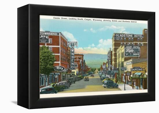 Center Street, Downtown Casper-null-Framed Stretched Canvas