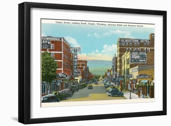 Center Street, Downtown Casper-null-Framed Art Print