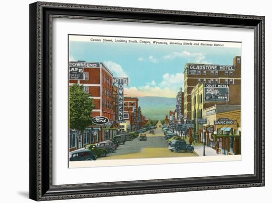 Center Street, Downtown Casper-null-Framed Art Print