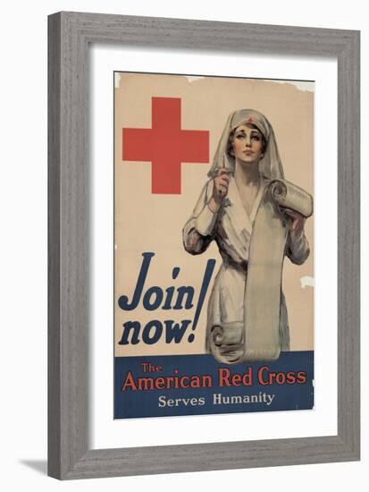 Center Warshaw Collection, Join now! The American Red Cross Serves Humanity-null-Framed Art Print