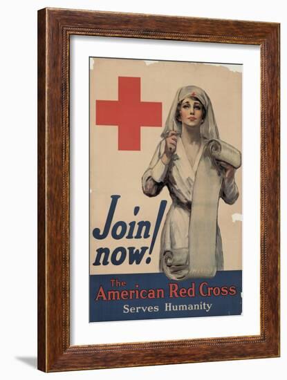 Center Warshaw Collection, Join now! The American Red Cross Serves Humanity-null-Framed Art Print