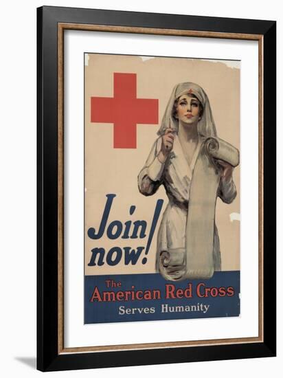 Center Warshaw Collection, Join now! The American Red Cross Serves Humanity-null-Framed Art Print