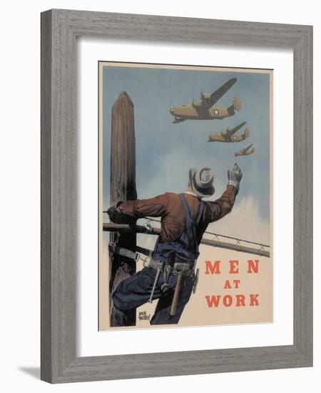 Center Warshaw Collection, Men At Work-null-Framed Art Print