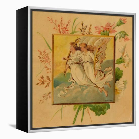Center Warshaw Collection of Business Americana Series: Christmas Angels-null-Framed Stretched Canvas