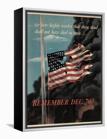 Center Warshaw Collection, Office of War Information Poster. REMEMBER DEC. 7th!-null-Framed Stretched Canvas