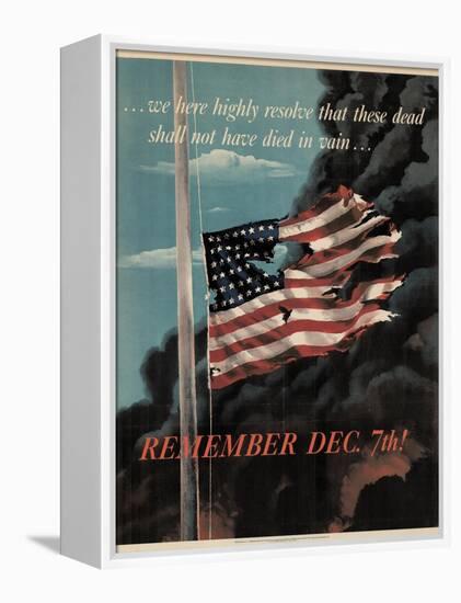 Center Warshaw Collection, Office of War Information Poster. REMEMBER DEC. 7th!-null-Framed Stretched Canvas