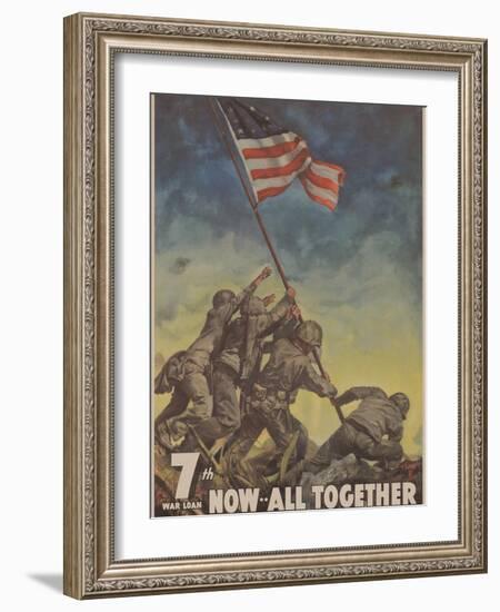 Center Warshaw Collection, Treasury Poster. 7th WAR LOAN. NOW... ALL TOGETHER-null-Framed Art Print