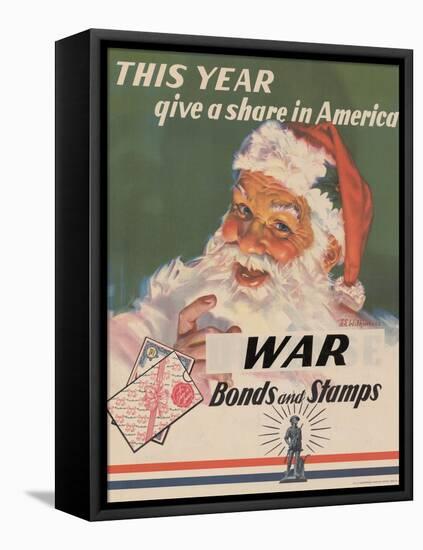 Center Warshaw Collection, U.S. Treasury Poster. Give a Share in America. WAR Bonds and Stamps-null-Framed Stretched Canvas