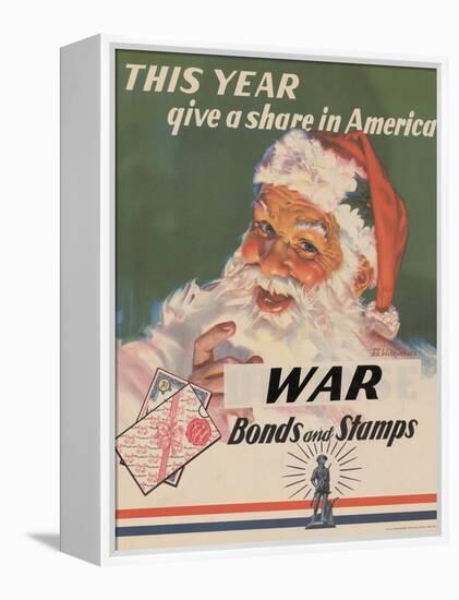 Center Warshaw Collection, U.S. Treasury Poster. Give a Share in America. WAR Bonds and Stamps-null-Framed Stretched Canvas