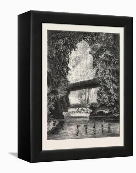 Central African Exploration with Lieut. Cameron, Crossing Lugungwa River, 1876-null-Framed Premier Image Canvas