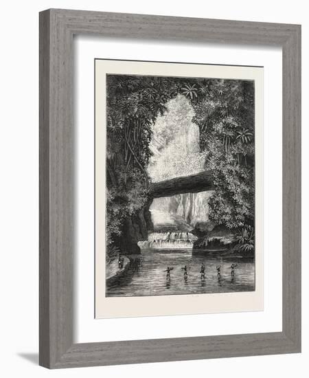 Central African Exploration with Lieut. Cameron, Crossing Lugungwa River, 1876-null-Framed Giclee Print