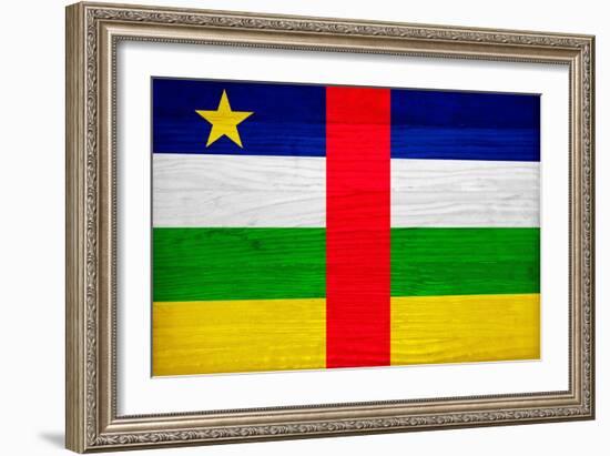 Central African Republic Flag Design with Wood Patterning - Flags of the World Series-Philippe Hugonnard-Framed Premium Giclee Print